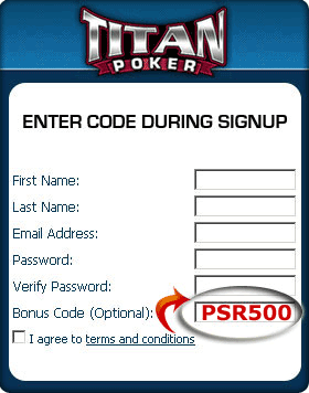 titan poker bonus code